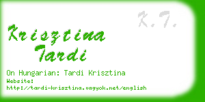 krisztina tardi business card